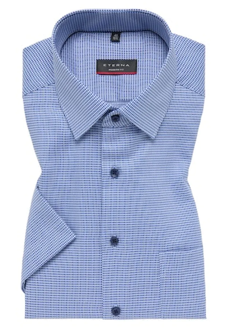 ETERNA Hemden|Big Boys*Hemd Panama Kurzarm Blau