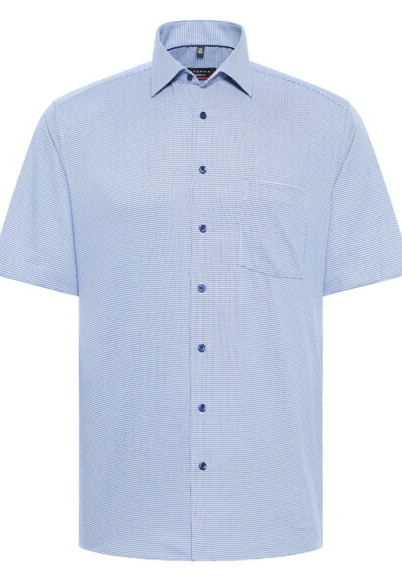 ETERNA Hemden|Big Boys*Hemd Panama Kurzarm Blau