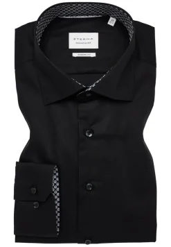 ETERNA Hemden|Big Boys*Hemd Popeline Langarm Schwarz