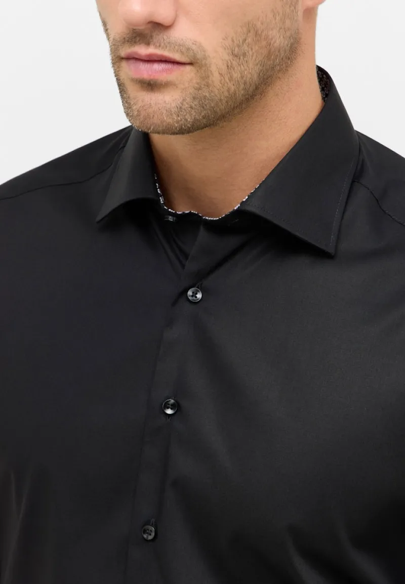 ETERNA Hemden|Big Boys*Hemd Popeline Langarm Schwarz