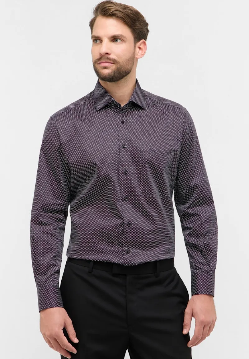 ETERNA Hemden|Big Boys*Hemd Satingewebe Langarm burgunder