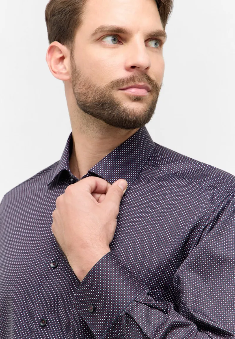 ETERNA Hemden|Big Boys*Hemd Satingewebe Langarm burgunder