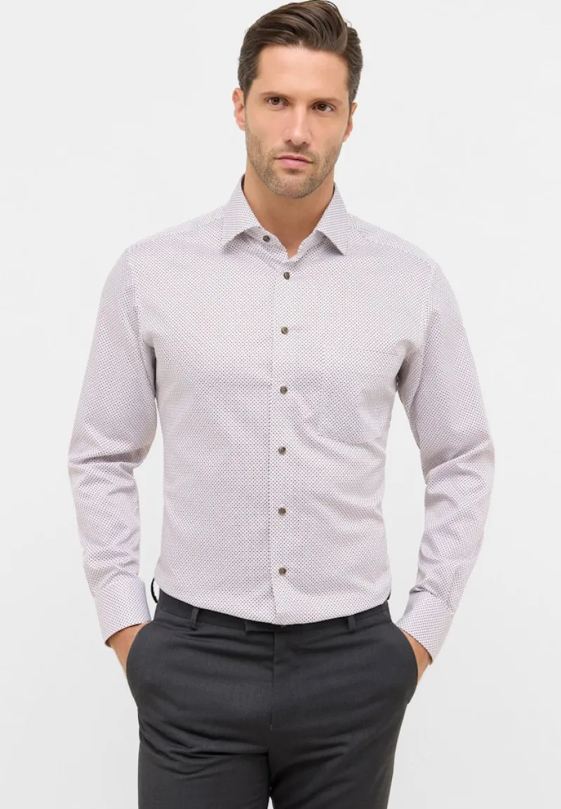 ETERNA Hemden|Big Boys*Hemd Satingewebe Langarm Braun