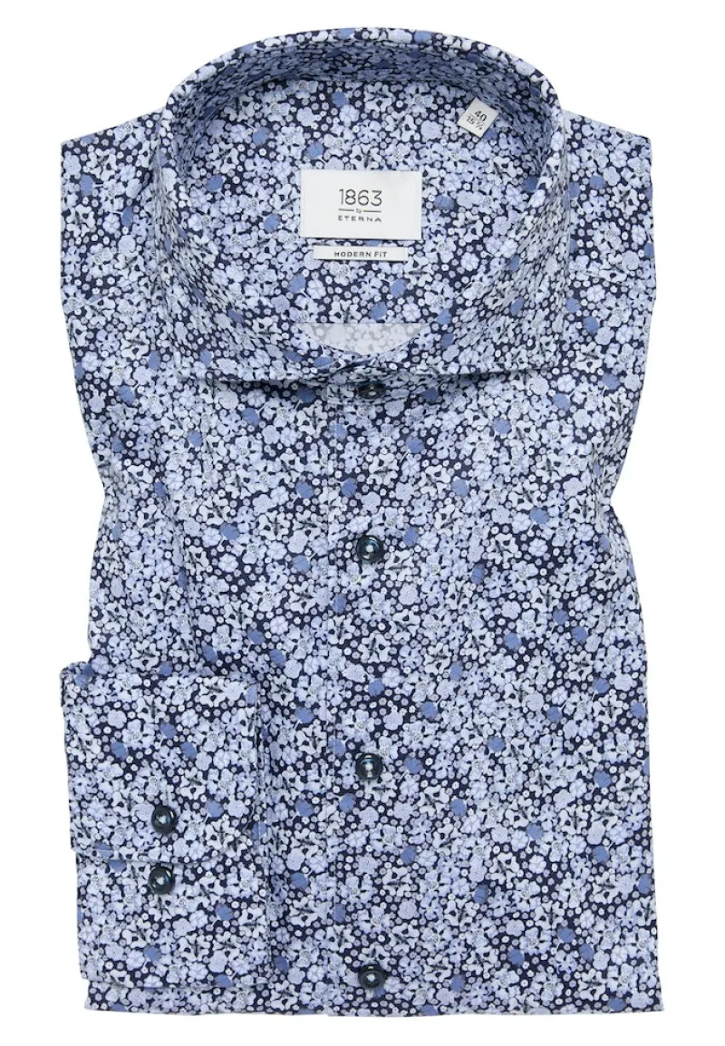 ETERNA Hemden|Big Boys*Hemd Twill Langarm Blau