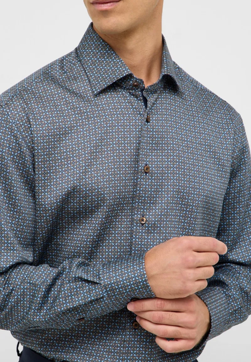 ETERNA Hemden|Big Boys*Hemd Twill Langarm Braun