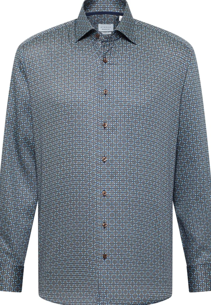 ETERNA Hemden|Big Boys*Hemd Twill Langarm Braun