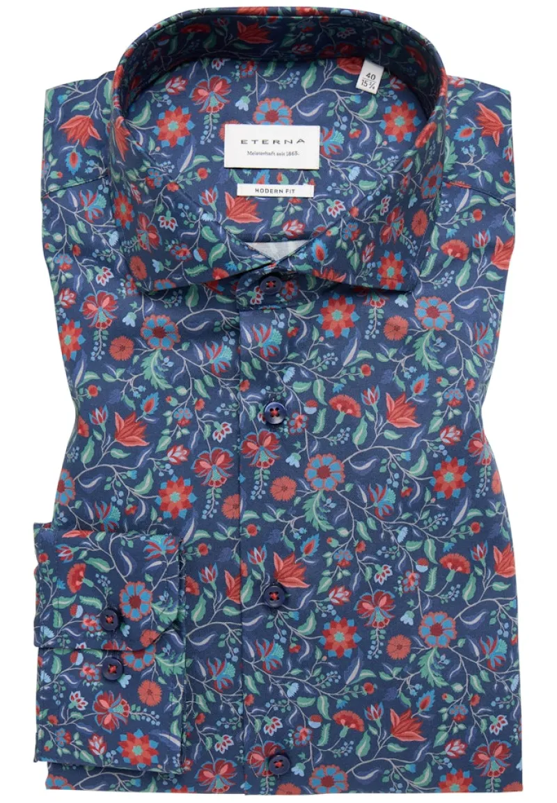 ETERNA Hemden|Big Boys*Hemd Twill Langarm dunkelblau