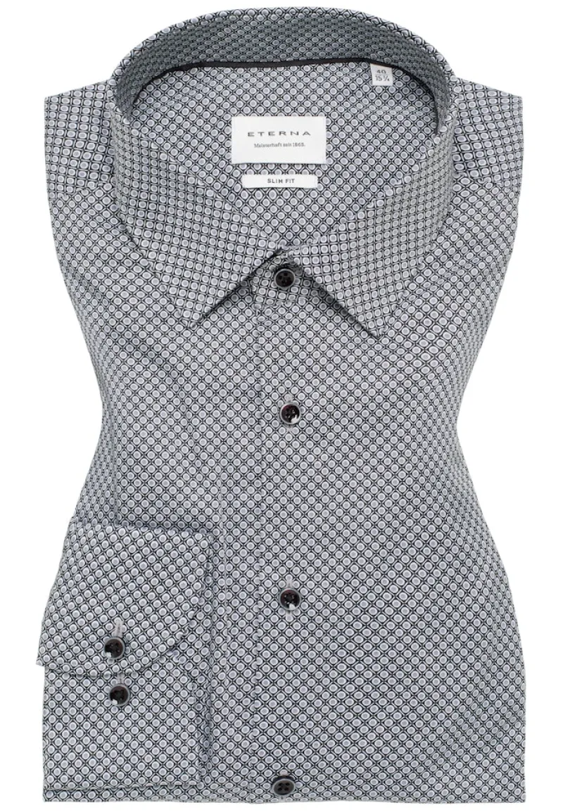 ETERNA Hemden|Big Boys*Hemd Twill Langarm Grau