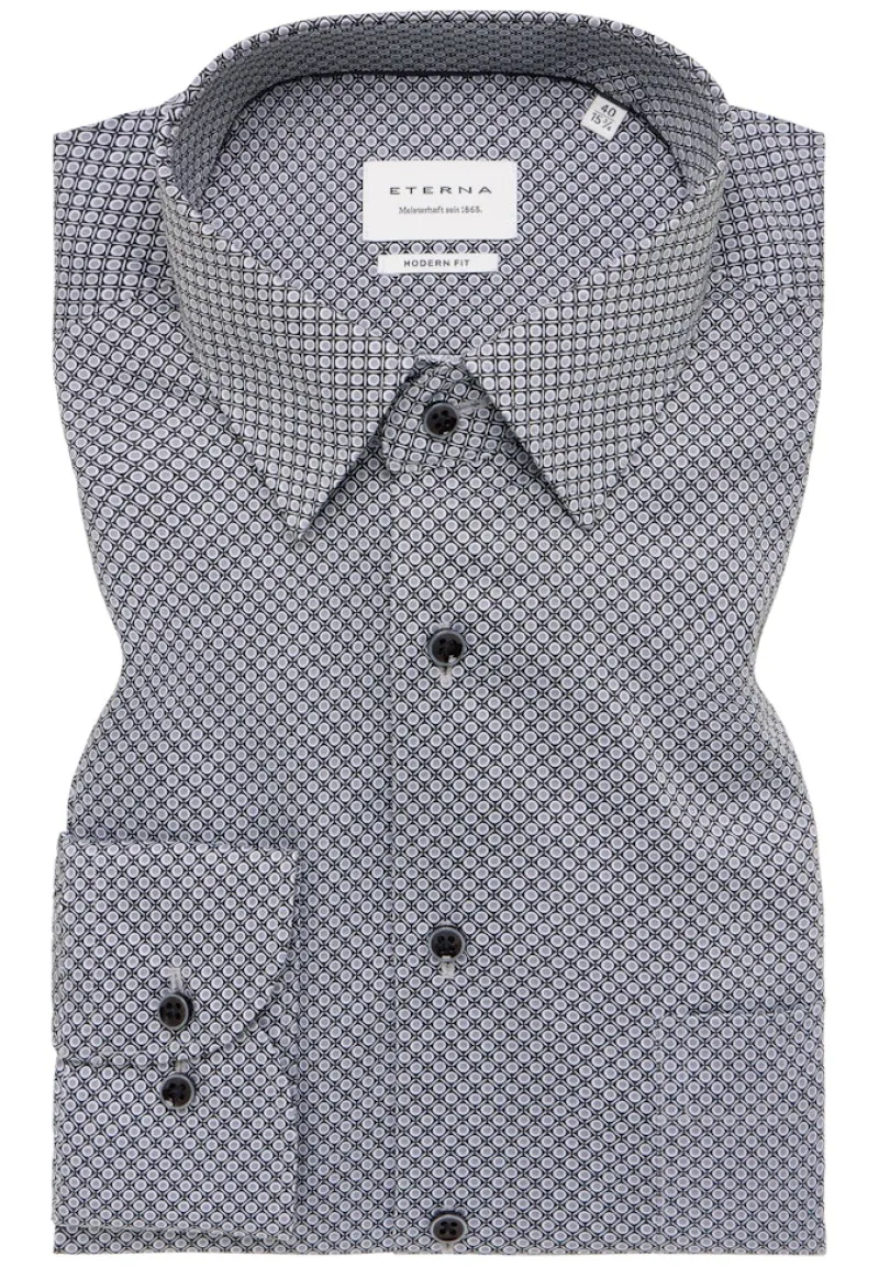 ETERNA Hemden|Big Boys*Hemd Twill Langarm Grau