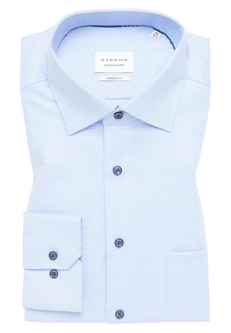 ETERNA Hemden|Big Boys*Hemd Twill Langarm hellblau
