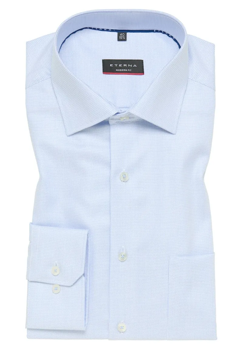 ETERNA Hemden|Big Boys*Hemd Twill Langarm hellblau