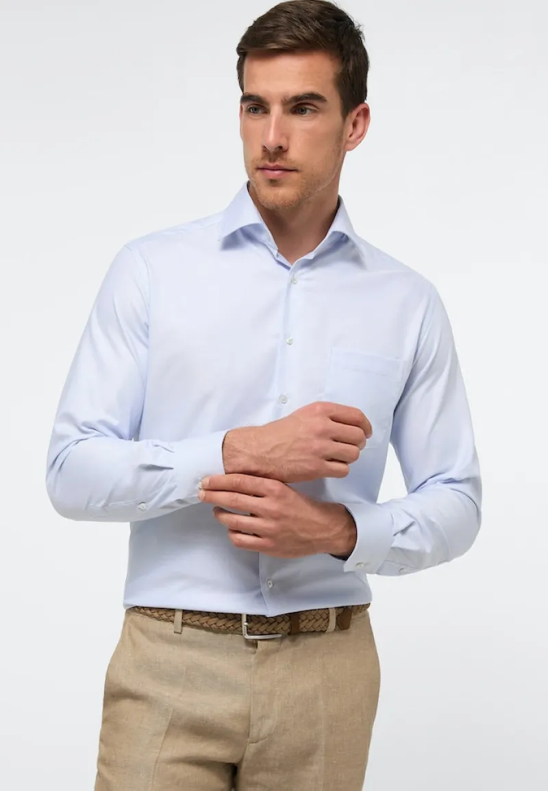 ETERNA Hemden|Big Boys*Hemd Twill Langarm hellblau