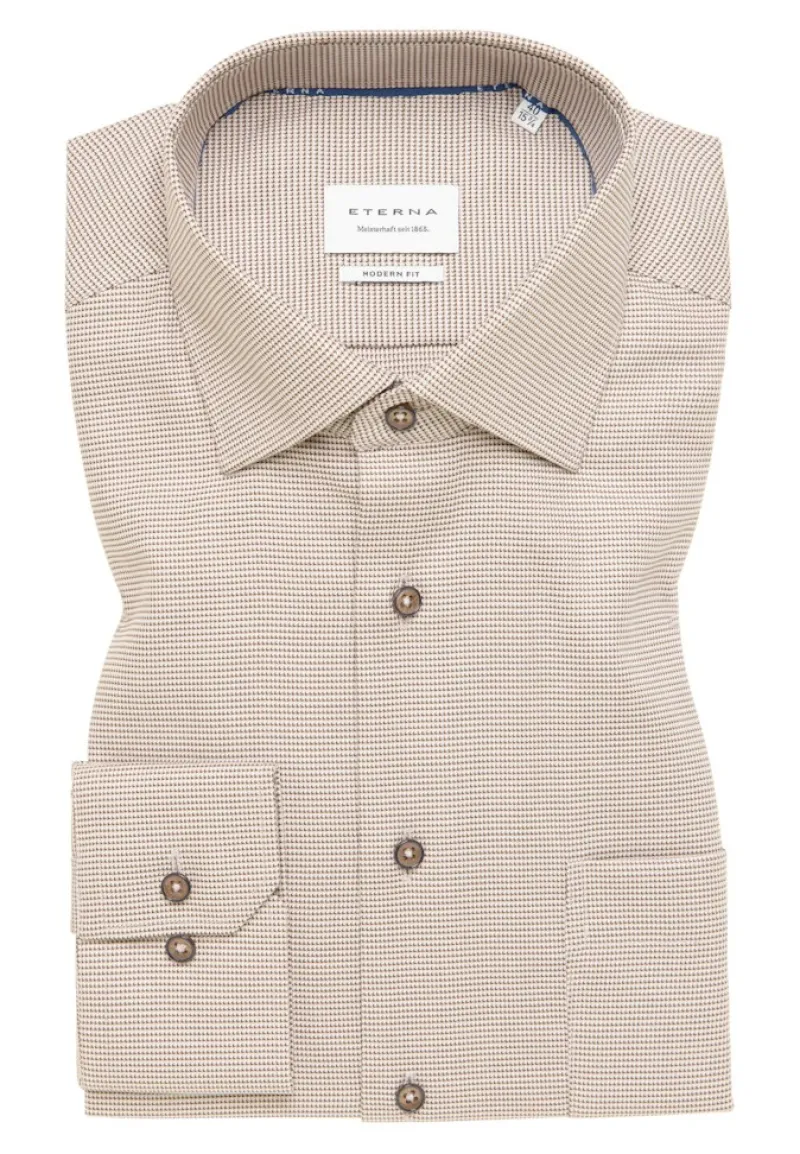 ETERNA Hemden|Big Boys*Hemd Twill Langarm sand