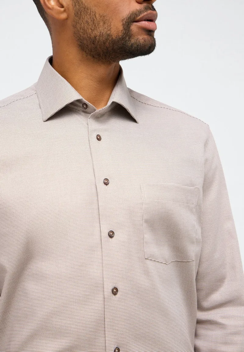 ETERNA Hemden|Big Boys*Hemd Twill Langarm sand