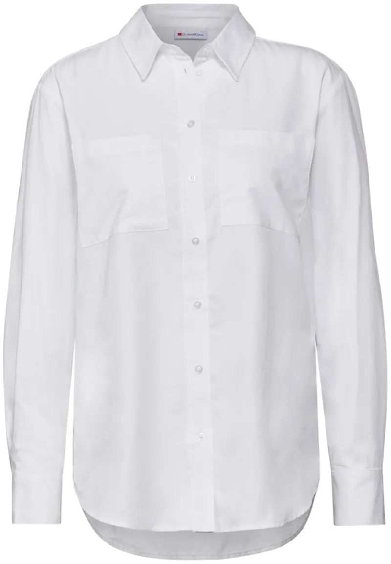 Street One Blusen*Hemdbluse mit Brusttaschen white