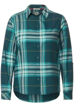 Cecil Blusen*Hemdbluse mit Karomuster deep lake green
