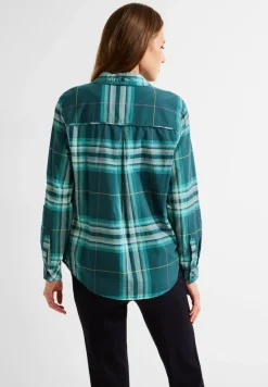 Cecil Blusen*Hemdbluse mit Karomuster deep lake green