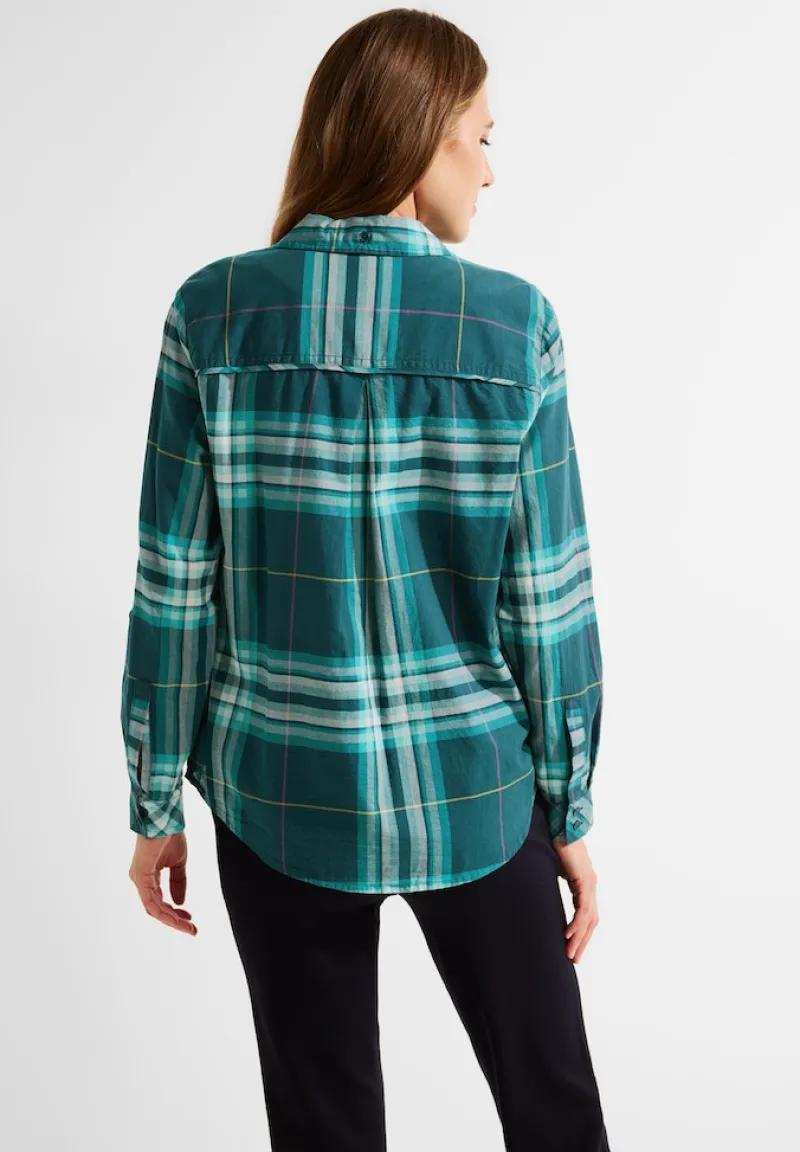 Cecil Blusen*Hemdbluse mit Karomuster deep lake green
