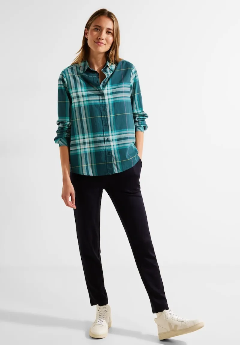 Cecil Blusen*Hemdbluse mit Karomuster deep lake green