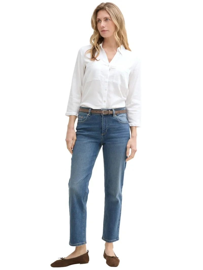 Tom Tailor Blusen*Hemdbluse mit Leinenanteil white