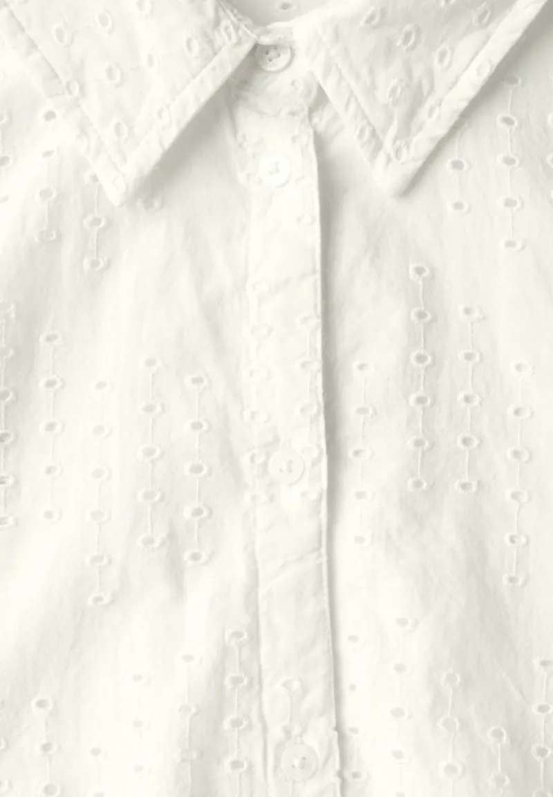 Cecil Blusen*Hemdbluse mit Lochstickerei vanilla white