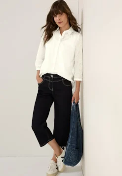 Cecil Blusen*Hemdbluse mit Lochstickerei vanilla white