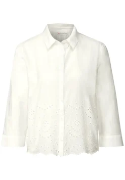 Street One Blusen*Hemdbluse mit Stickerei off white