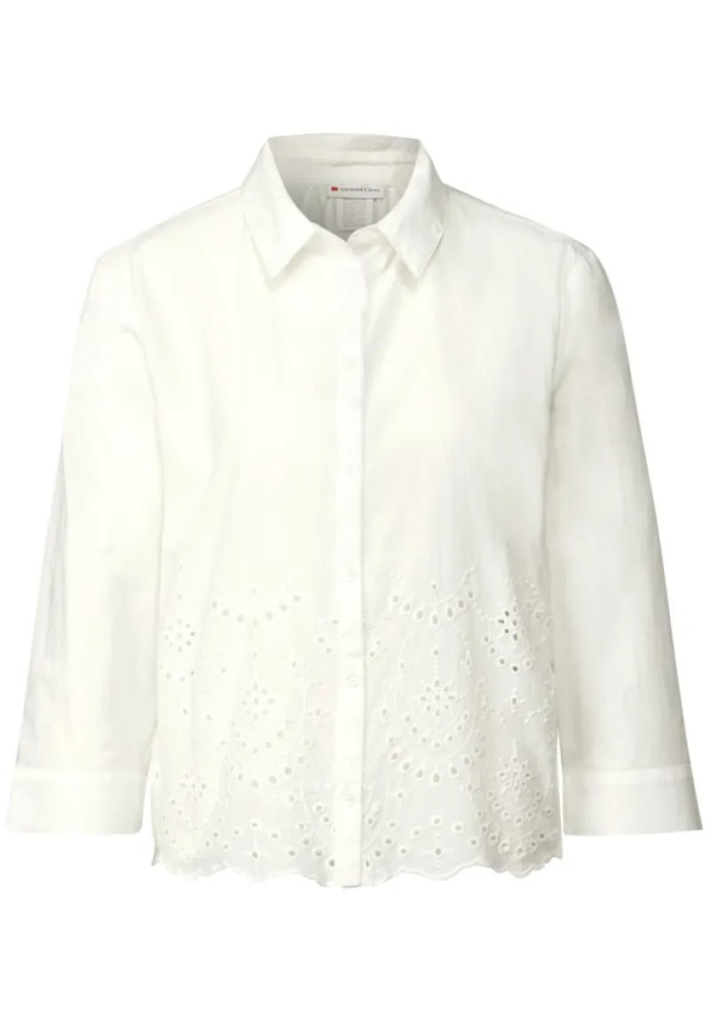 Street One Blusen*Hemdbluse mit Stickerei off white