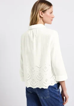 Street One Blusen*Hemdbluse mit Stickerei off white
