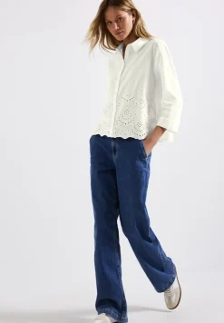 Street One Blusen*Hemdbluse mit Stickerei off white