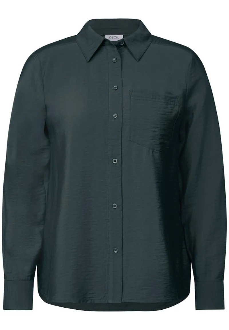 Cecil Blusen*Hemdbluse mit Struktur slate khaki