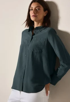 Cecil Blusen*Hemdbluse mit Struktur slate khaki