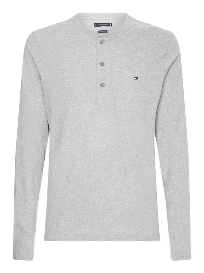 Tommy Hilfiger Shirts*HENLEY Langarmshirt light grey heather