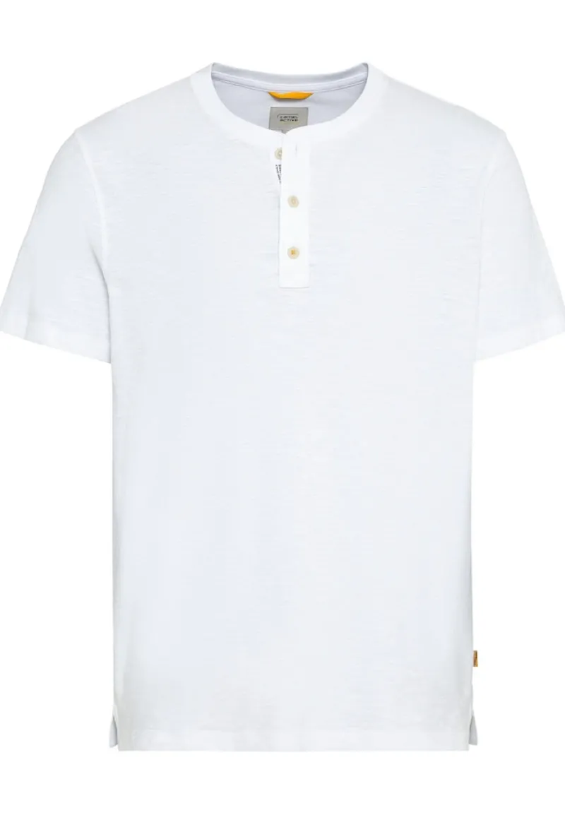 Camel Active Shirts|Big Boys*Henley T-Shirt aus reiner Baumwolle white