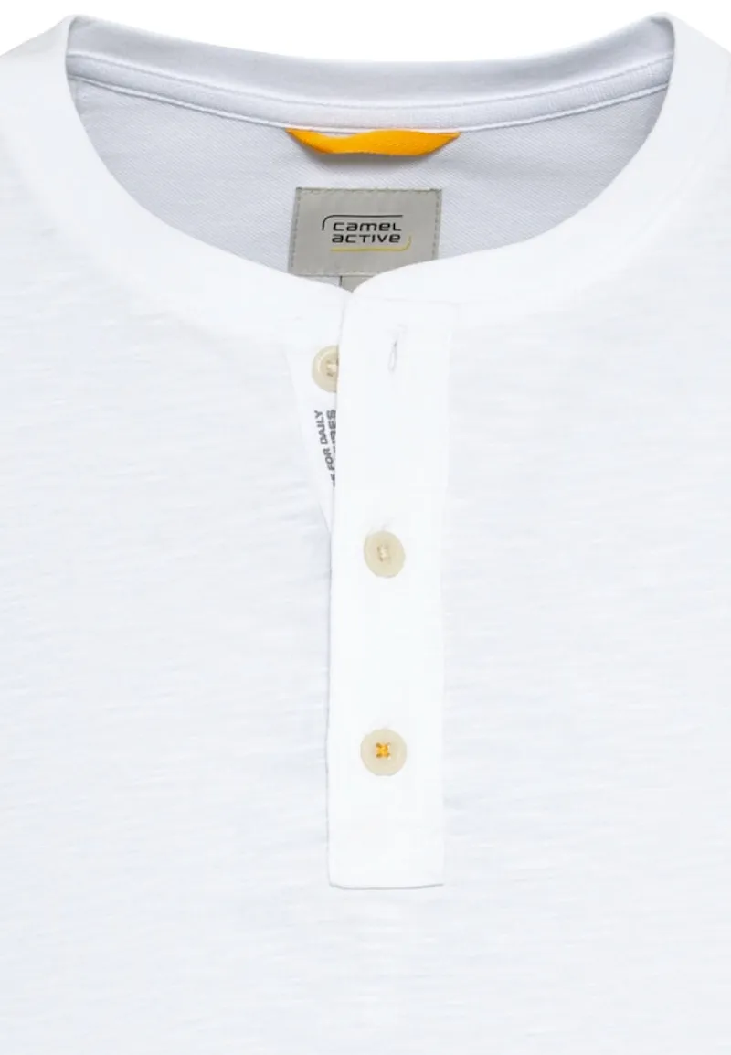 Camel Active Shirts|Big Boys*Henley T-Shirt aus reiner Baumwolle white