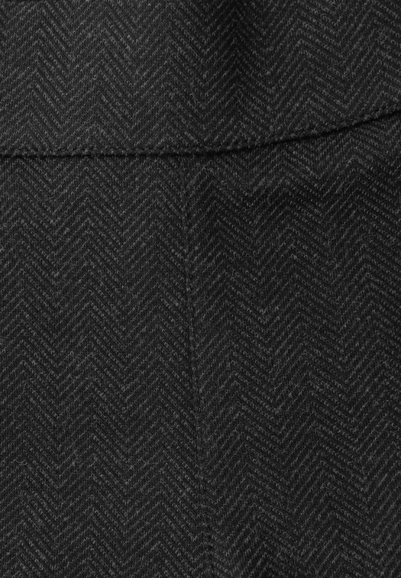 STREET ONE STUDIO Jeans*Herringbone Wide Leg Hose Black