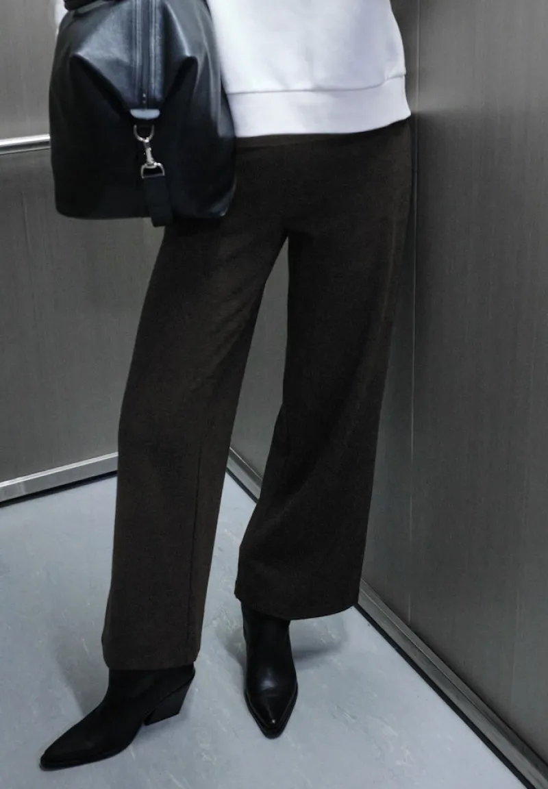 STREET ONE STUDIO Jeans*Herringbone Wide Leg Hose Black