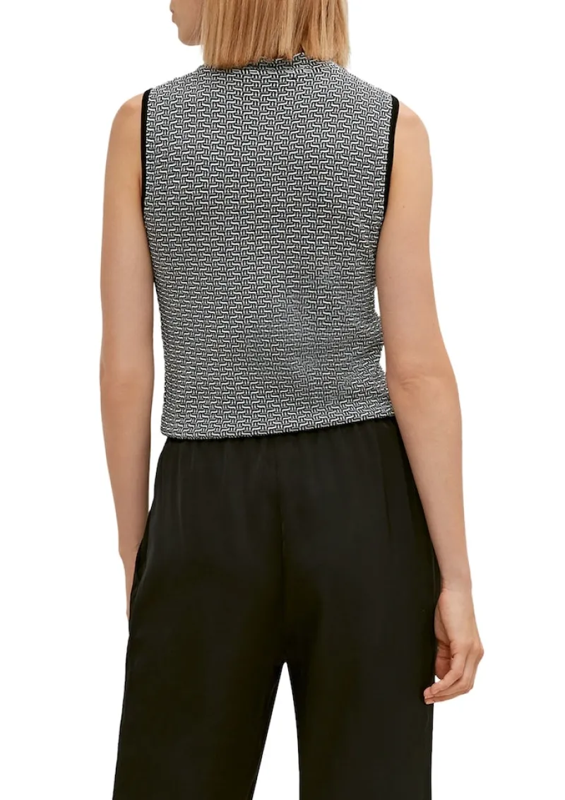 Comma Pullover & Sweatshirts*Hochgeschlossenes Stricktop Schwarz