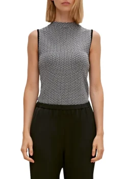 Comma Pullover & Sweatshirts*Hochgeschlossenes Stricktop Schwarz