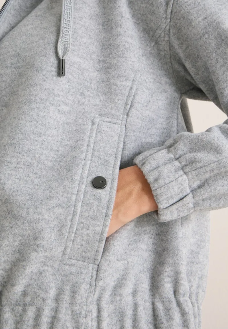 Cecil Jacken*Hoodie Blouson in Wolloptik luna grey melange