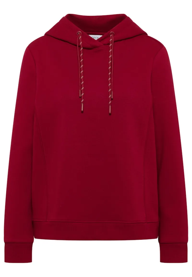 Cecil Pullover & Sweatshirts*Hoodie mit Stickerei beaujolais red