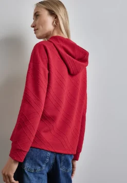 Street One Shirts*Hoodie mit Struktur autumn red