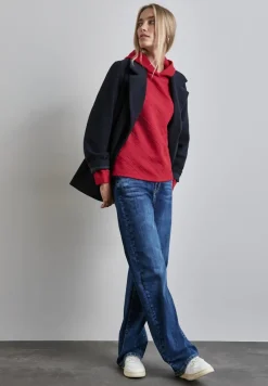 Street One Shirts*Hoodie mit Struktur autumn red