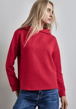 Street One Shirts*Hoodie mit Struktur autumn red