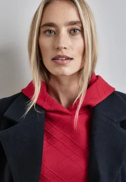 Street One Shirts*Hoodie mit Struktur autumn red