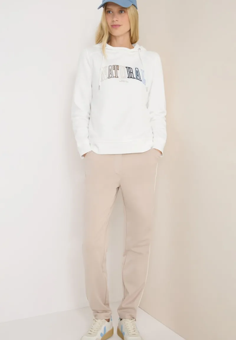 Cecil Pullover & Sweatshirts*Hoodie mit Wording vanilla white