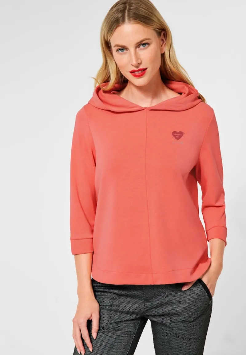 Street One Pullover & Sweatshirts*Hoodie Shirt mit Kapuze sunset coral