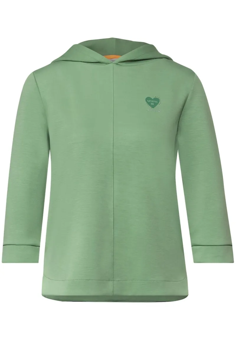 Street One Pullover & Sweatshirts*Hoodie Shirt mit Kapuze washed olive