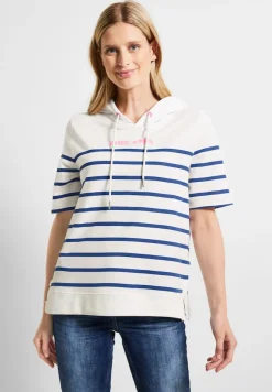 Cecil Shirts*Hoodie Streifenshirt vanilla white