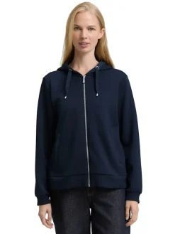 Tom Tailor Pullover & Sweatshirts*Hoodie Sweatjacke aus Scuba sky captain blue
